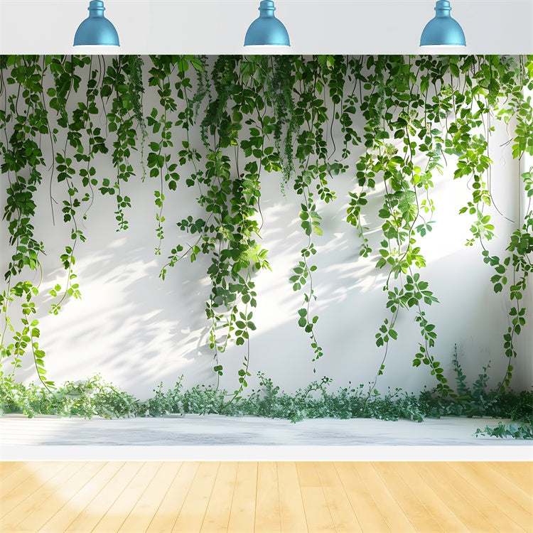 Floral Photo Backdrops Green Hanging Ivy Wall Backdrop BRP12-567