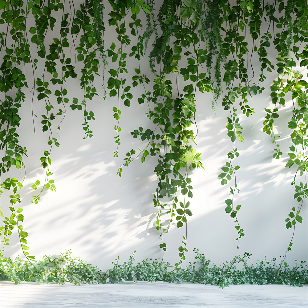 Floral Photo Backdrops Green Hanging Ivy Wall Backdrop BRP12-567