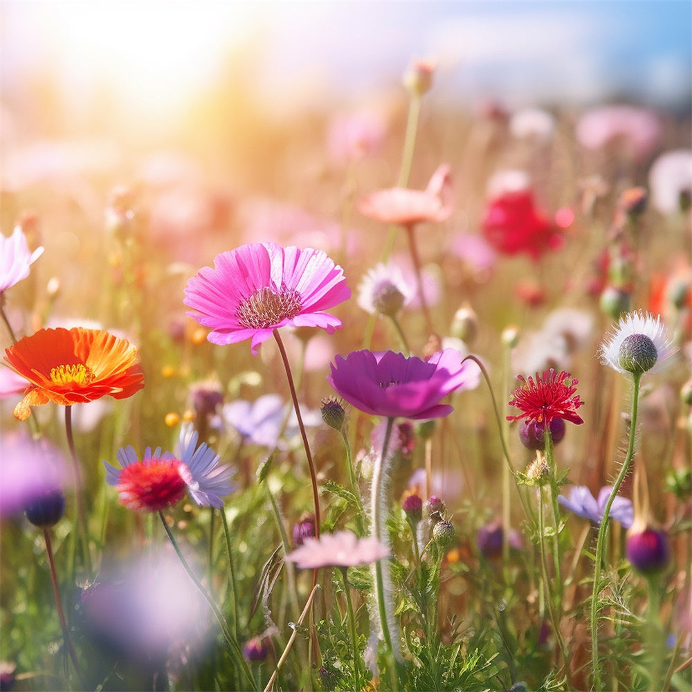 Flowers For Backdrops Enchanted Wildflower Meadow Sunshine Backdrop BRP12-570