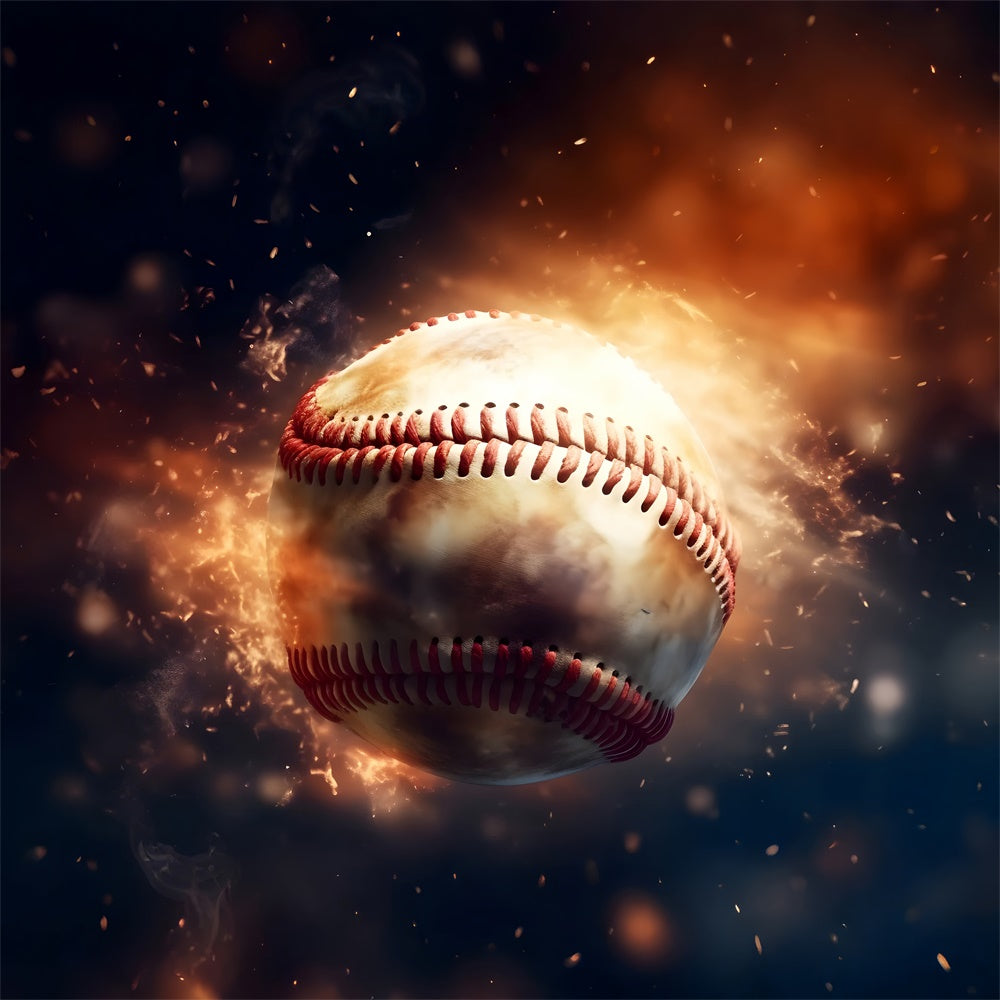 Sports Backdrop Ideas Flaming Baseball Photography Backdrop BRP12-573