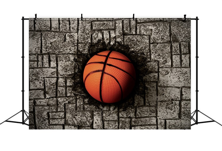 Sports Party Backdrop Basketball Wall Collision Photography Backdrop BRP12-574