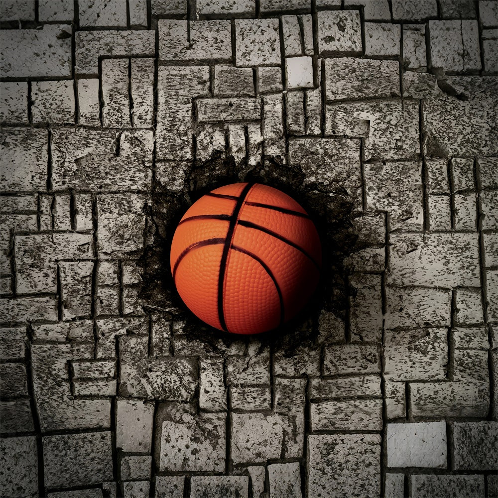 Sports Party Backdrop Basketball Wall Collision Photography Backdrop BRP12-574