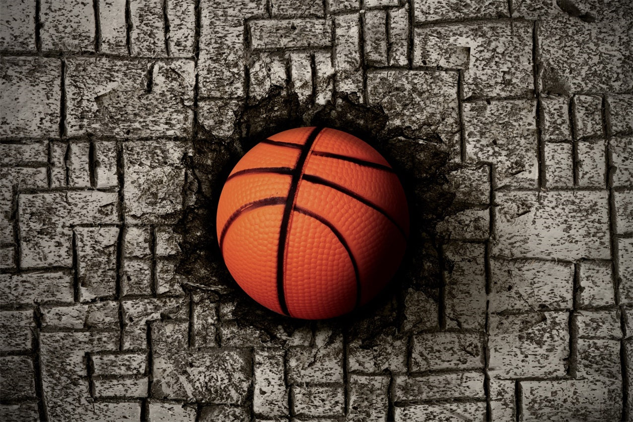 Sports Party Backdrop Basketball Wall Collision Photography Backdrop BRP12-574