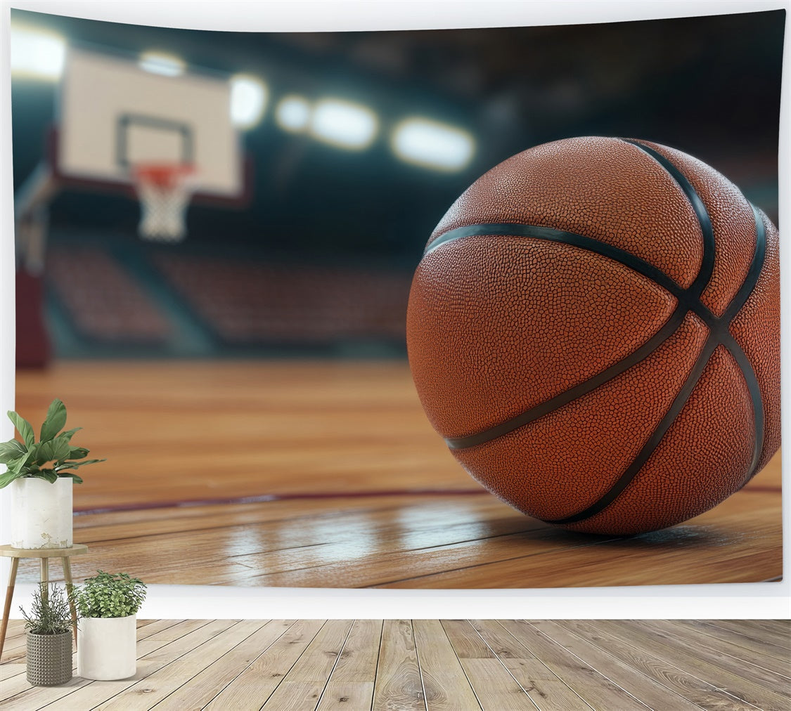 Backdrop Sports Theme Indoor Basketball Close-Up Photography Backdrop BRP12-576