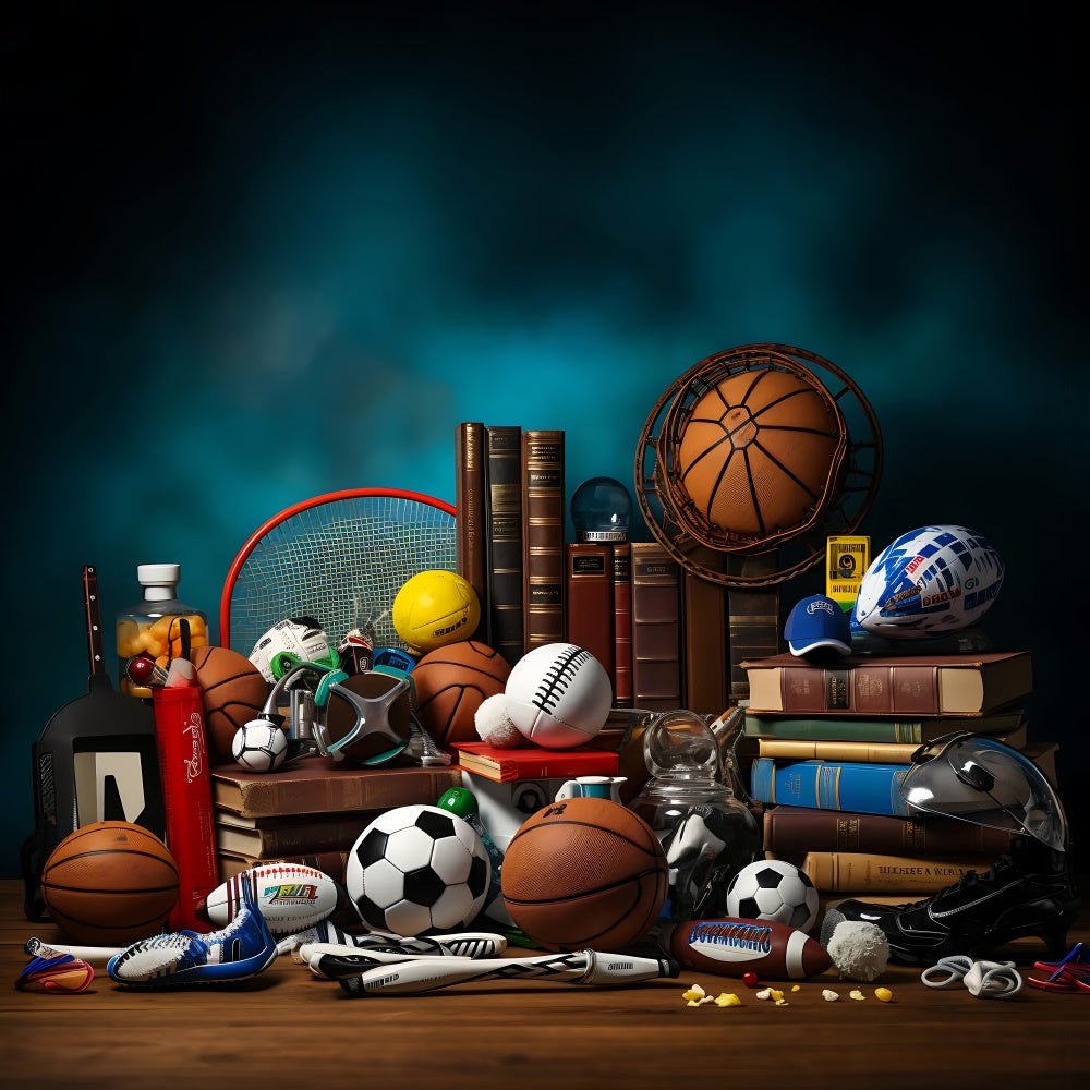 Sports Day Backdrop Ideas Balls Books Photography Backdrop BRP12-578