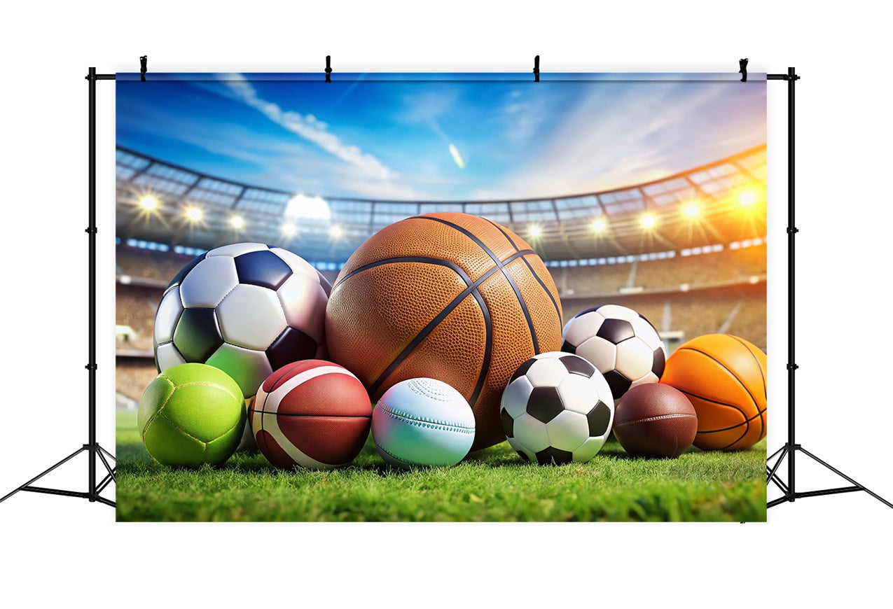 Sports Backdrops Photography Balls Celebration Field Photography Backdrop BRP12-579