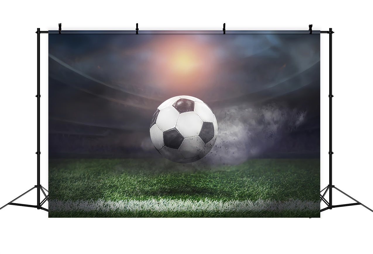 Sports Day Backdrop Flying Football Grass Debris Backdrop BRP12-580