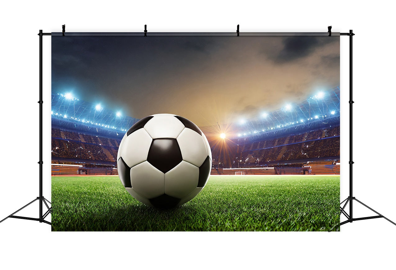 Sports Stadium Backdrop Close-Up Football Lights Backdrop BRP12-582