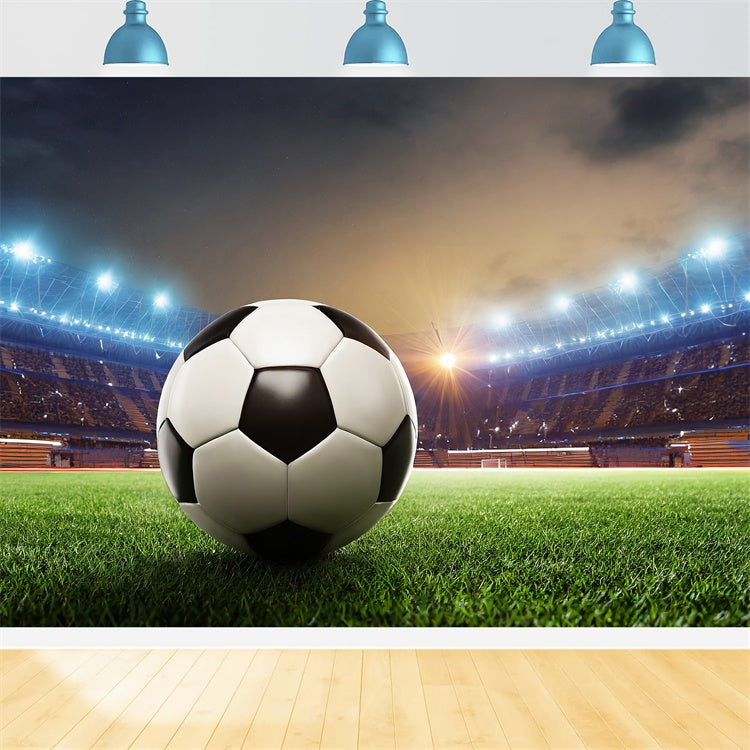 Sports Stadium Backdrop Close-Up Football Lights Backdrop BRP12-582