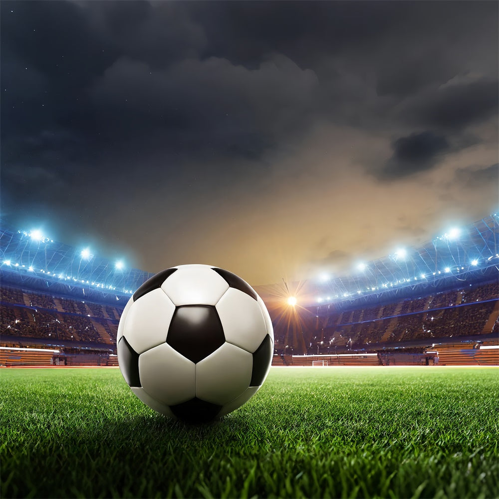 Sports Stadium Backdrop Close-Up Football Lights Backdrop BRP12-582