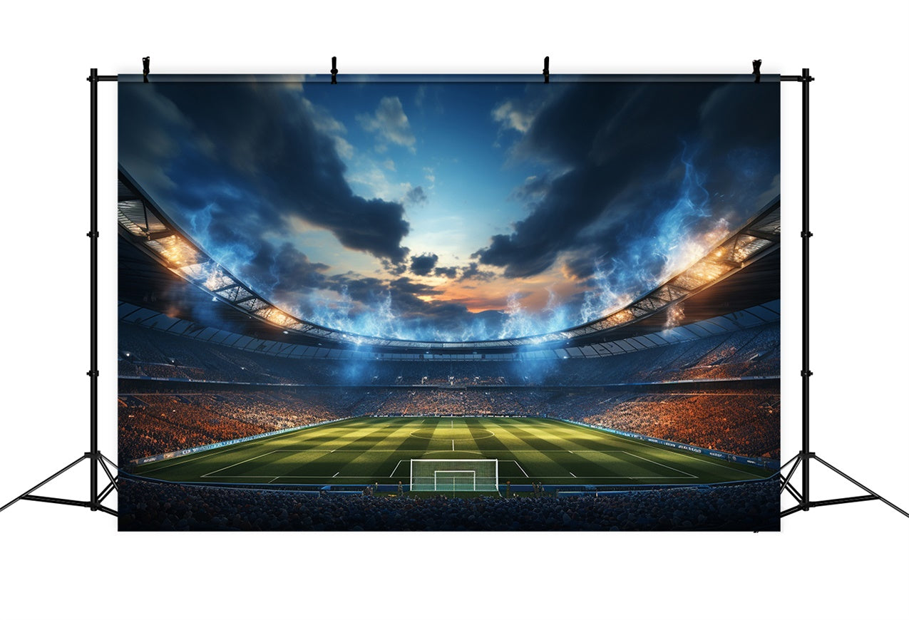 Sports Theme Backdrop Starry Night Football Stadium Backdrop BRP12-587