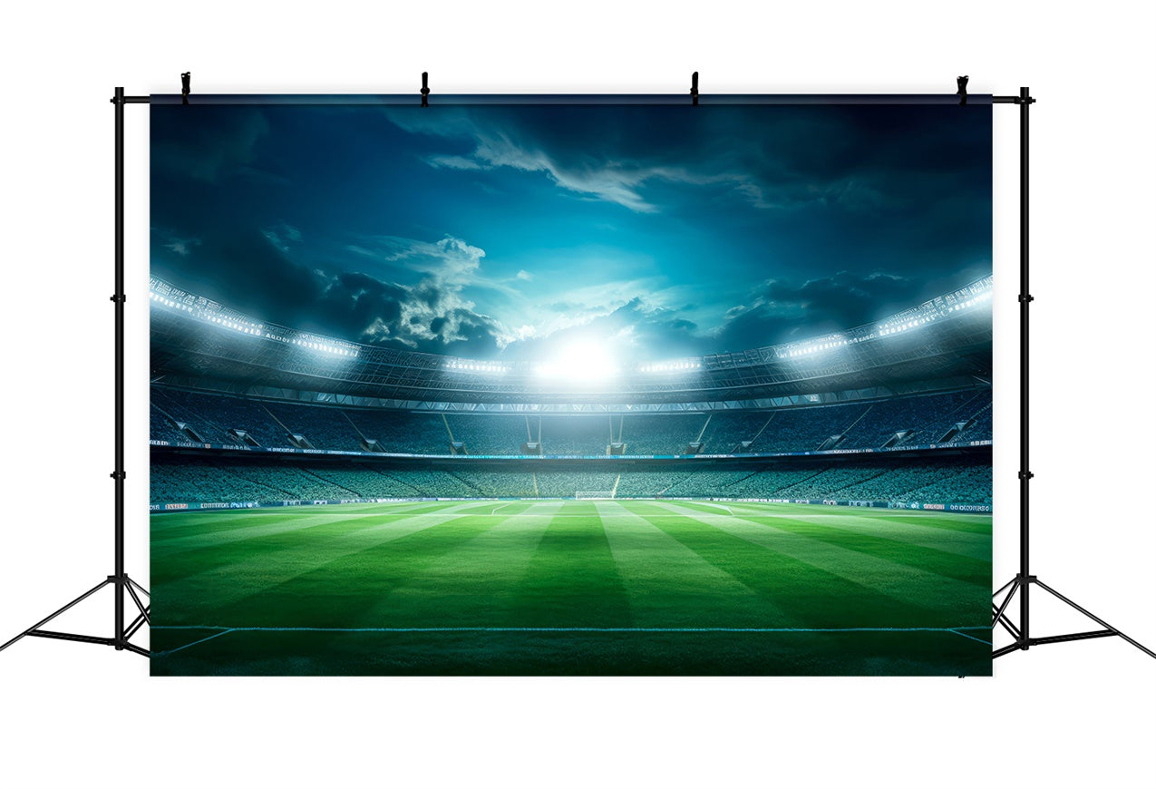 Sport Backdrop Cloudy Sky Football Field Photography Backdrop BRP12-588