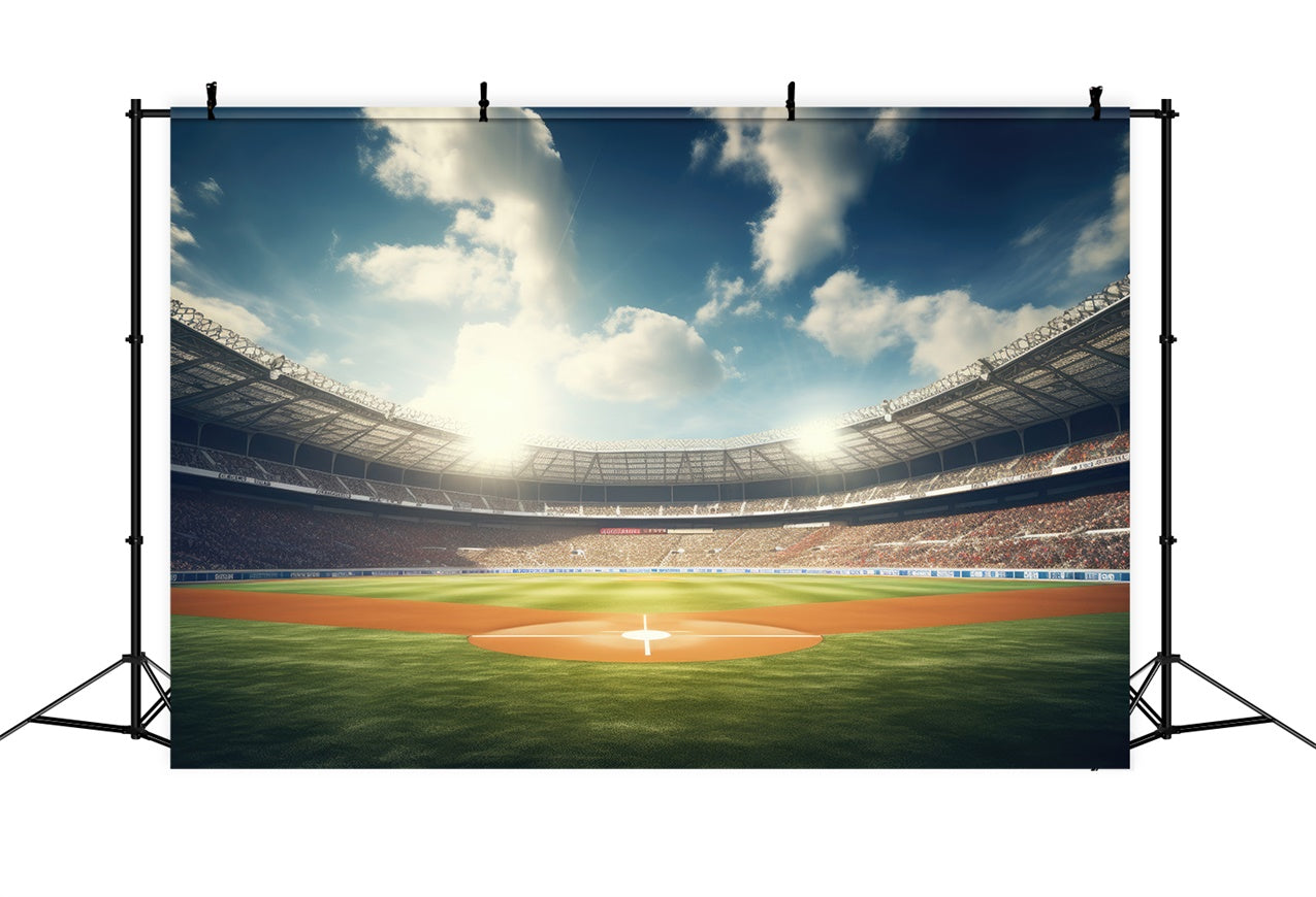 Backdrop Sports Baseball Court Diamond Blue Sky Backdrop BRP12-589