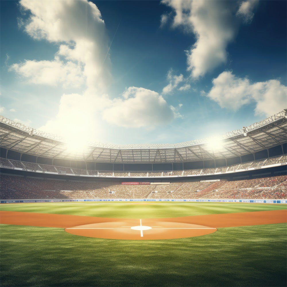 Backdrop Sports Baseball Court Diamond Blue Sky Backdrop BRP12-589