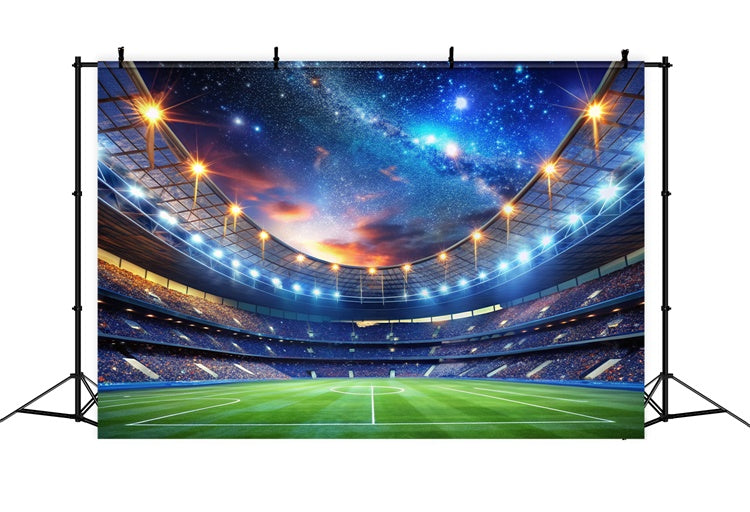 Sports Photo Backdrops Starry Football Field Event Backdrop BRP12-590