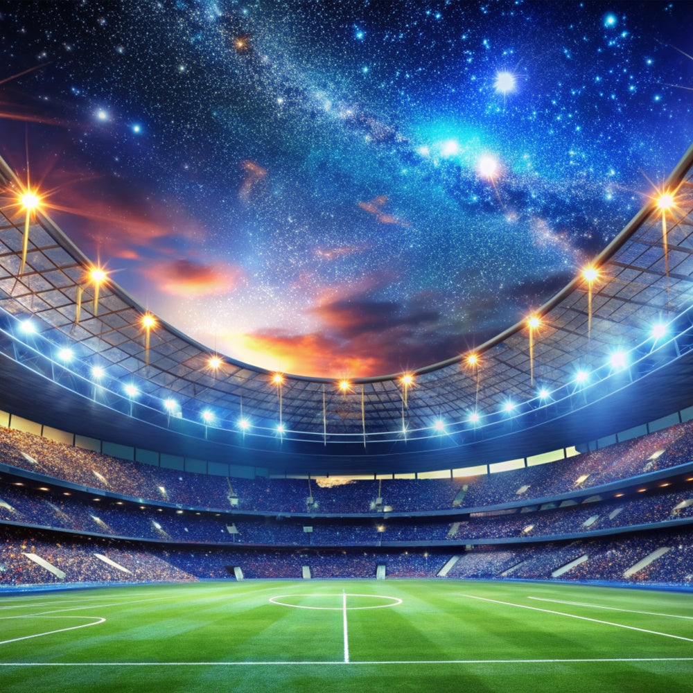 Sports Photo Backdrops Starry Football Field Event Backdrop BRP12-590