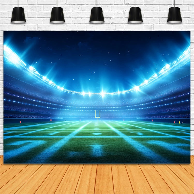 Sports Photography Backdrop Football Night Stadium Glimmer Backdrop BRP12-591