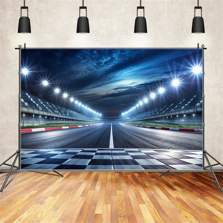 Sports Backdrop Ideas Racing Track Night Event Backdrop BRP12-593