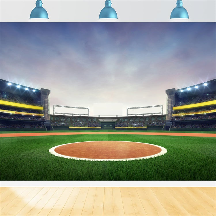 Sports Party Backdrop Baseball Stadium Celebration Scene Backdrop BRP12-594