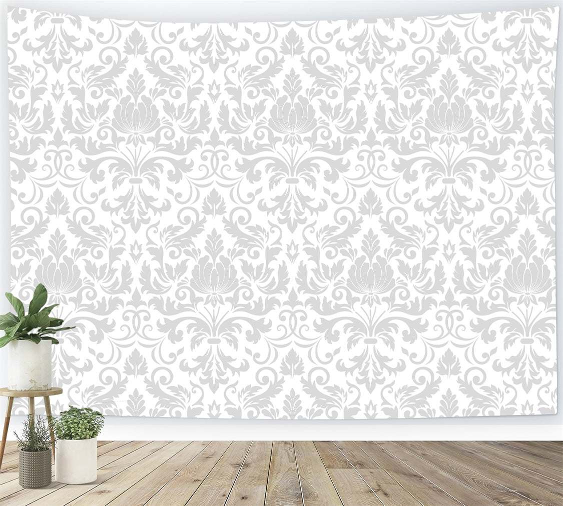 Damask Photo Backdrops Elegant Vintage Leaf Pattern Backdrop BRP12-597