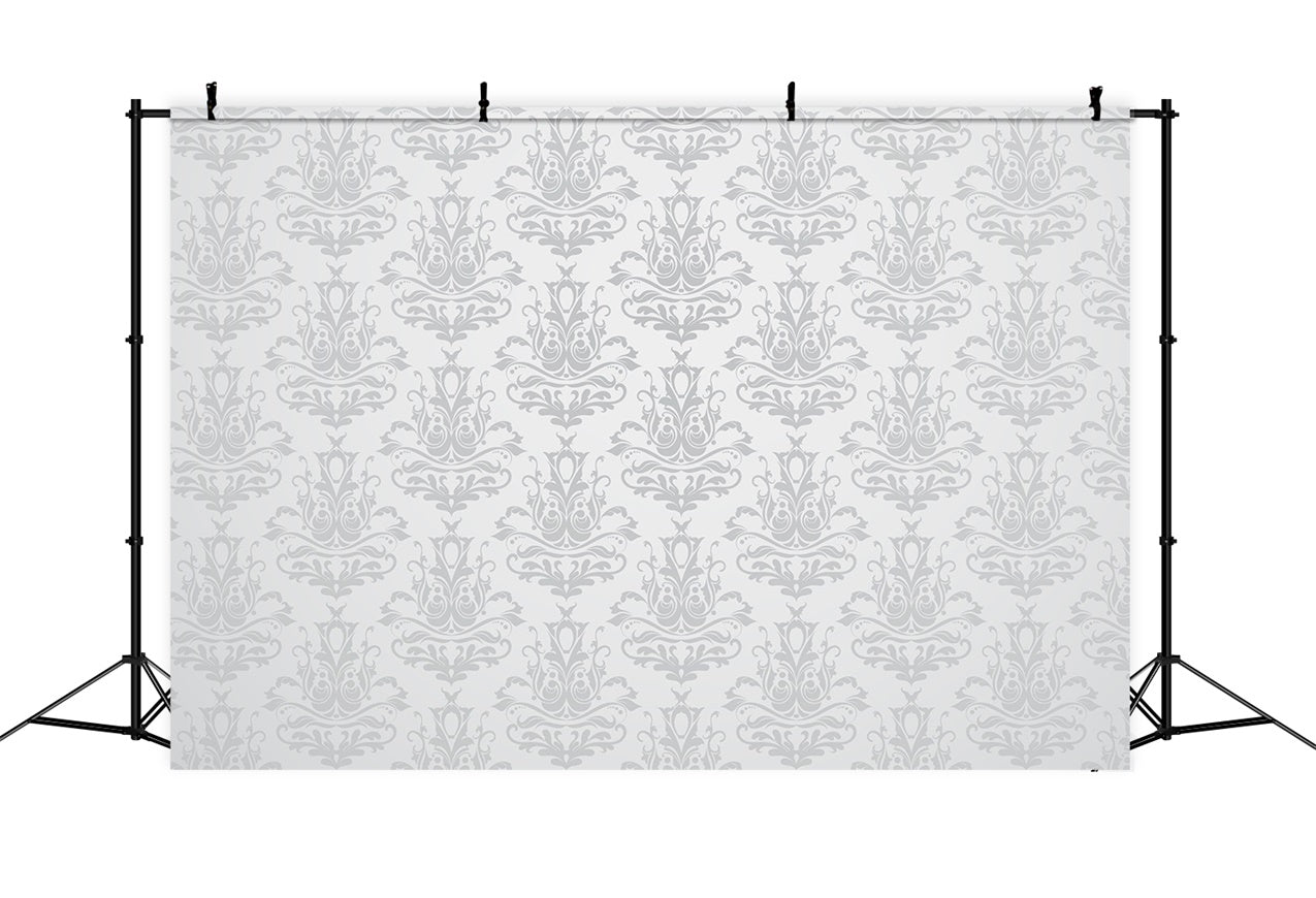 Photography Backdrops Damask Pale Gray Symmetrical Pattern Backdrop BRP12-598