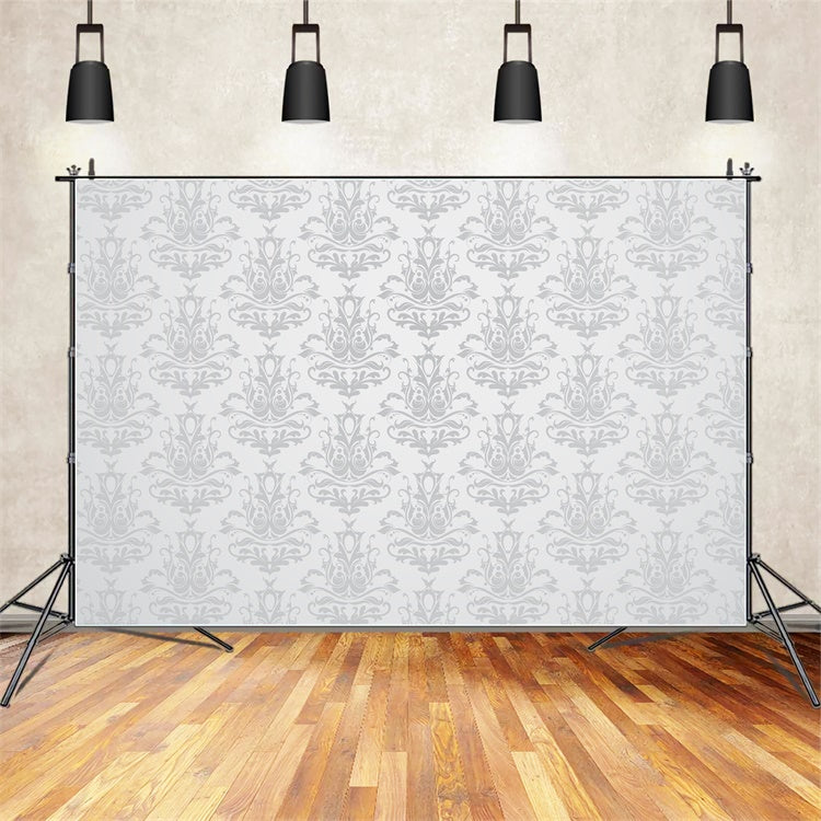 Photography Backdrops Damask Pale Gray Symmetrical Pattern Backdrop BRP12-598