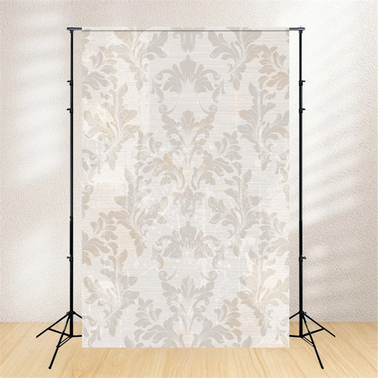 Damask Photo Backdrop Vintage Beige Intricate Pattern Backdrop BRP12-603