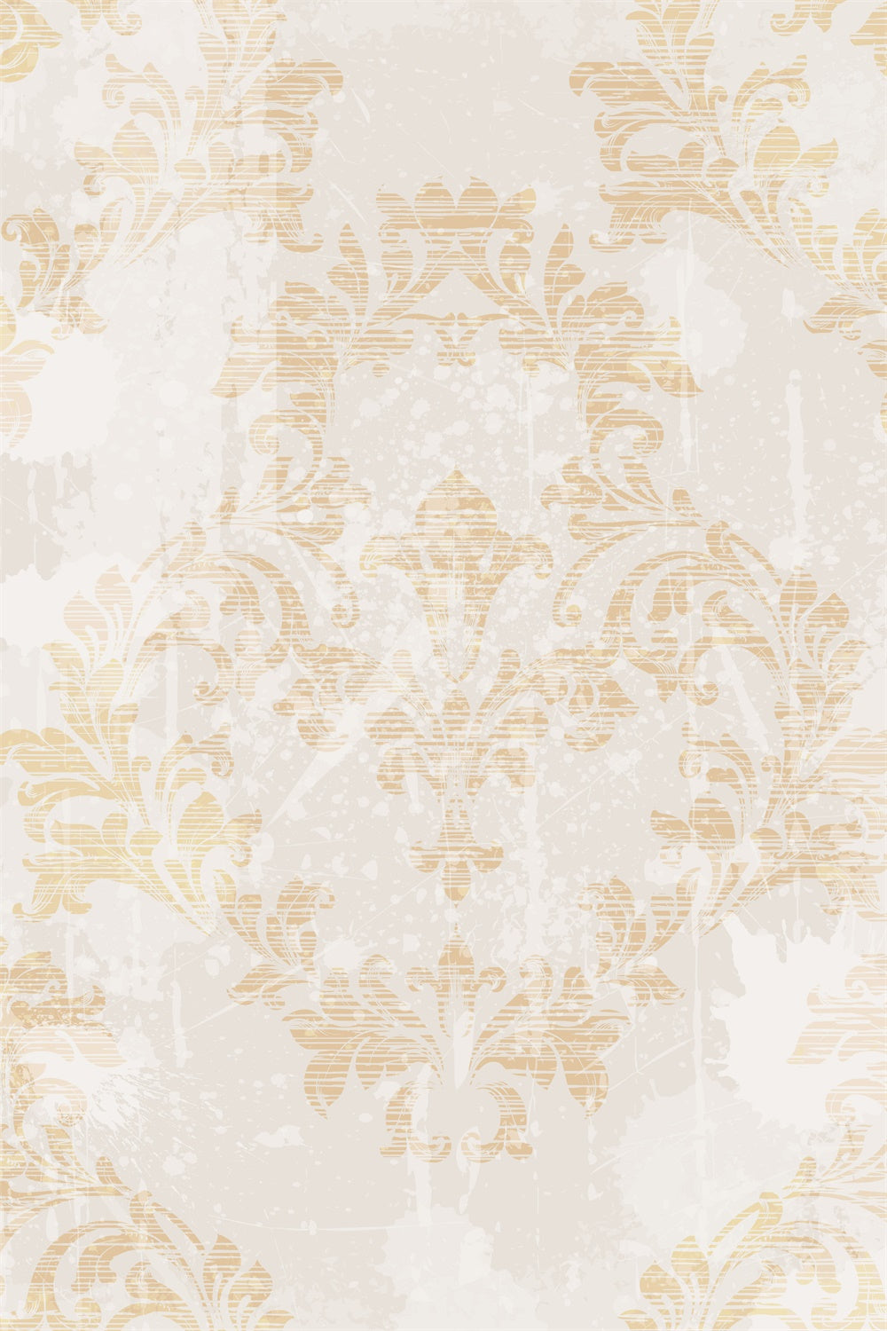 Damask Backdrop Distressed Beige Baroque Floral Pattern Backdrop BRP12-604