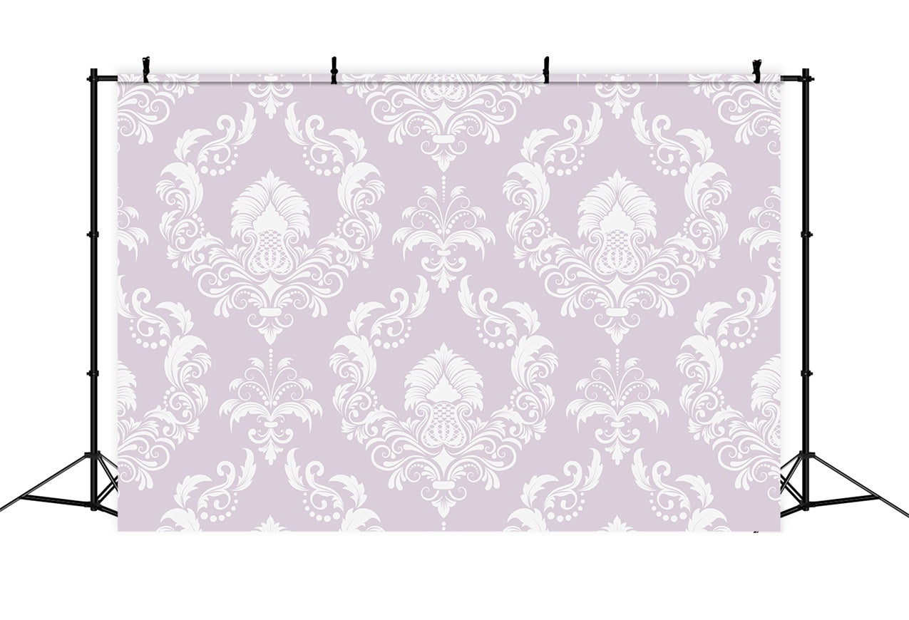 Damask Backdrop Photography Soft Lavender Floral Pattern Backdrop BRP12-606