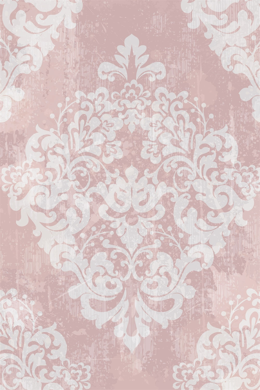 Damask Backdrop Light Pastel Pink Baroque Floral Backdrop BRP12-607