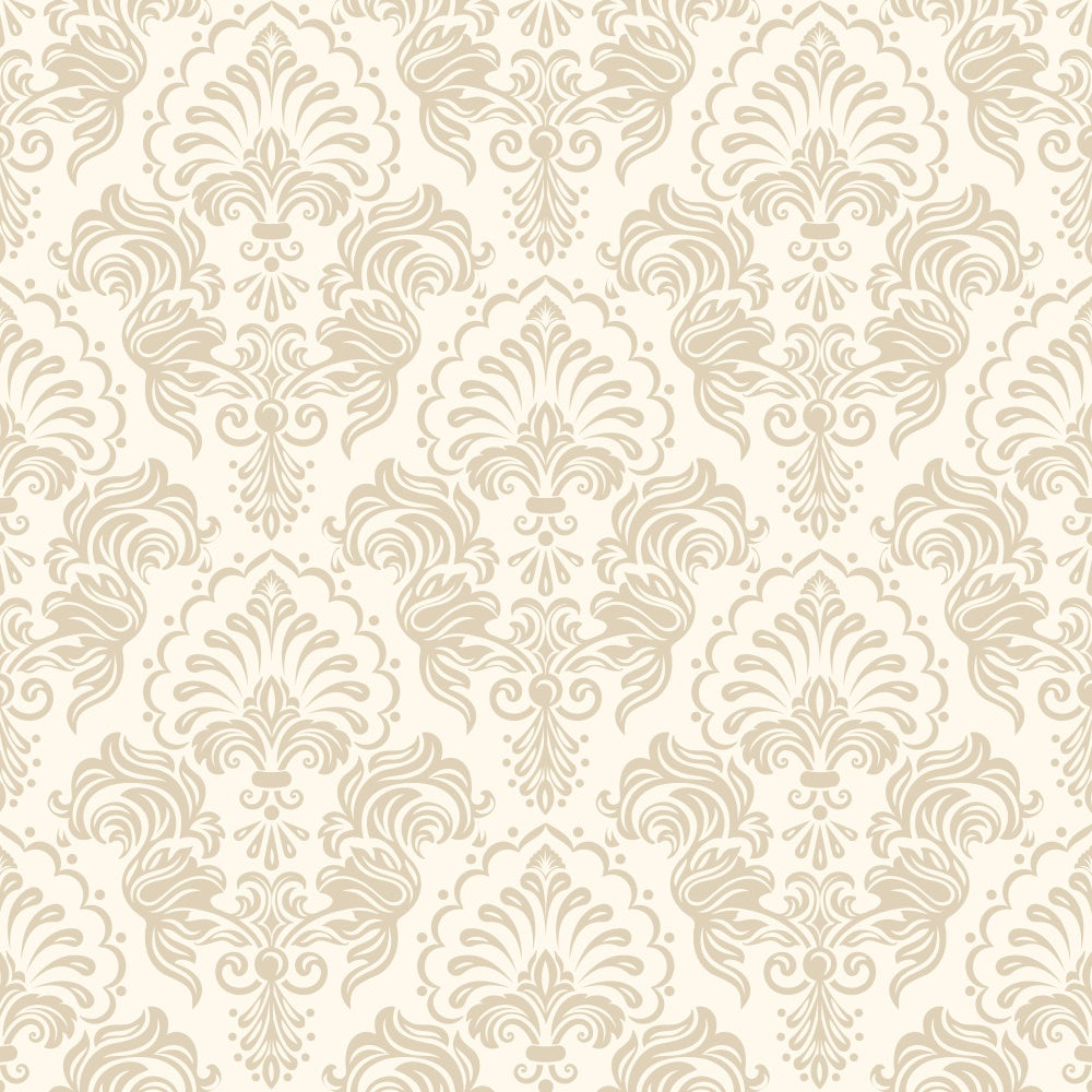 Damask Backdrop Creamy Beige Floral Decorative Backdrop BRP12-609