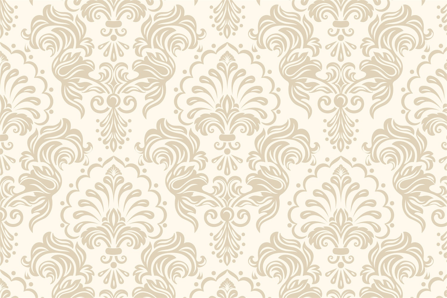 Damask Backdrop Creamy Beige Floral Decorative Backdrop BRP12-609