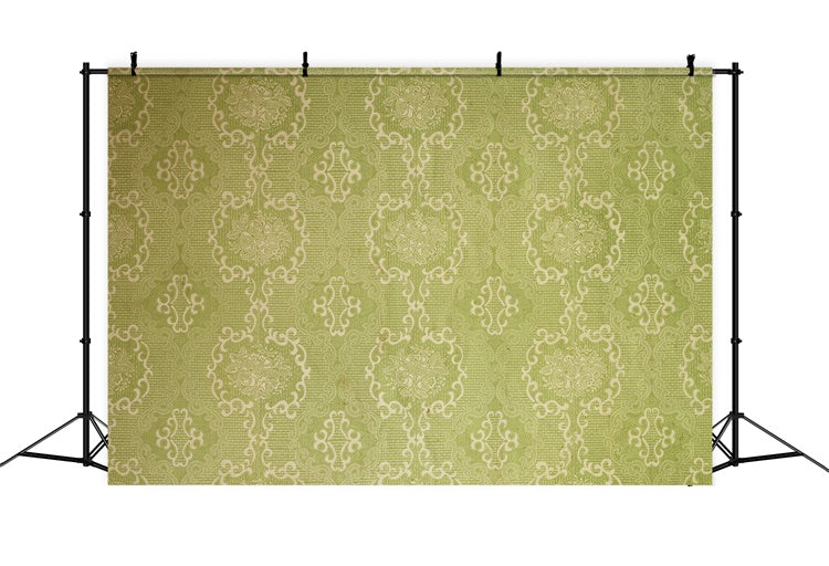 Damask Photography Backdrops Green Floral Medallion Backdrop BRP12-613