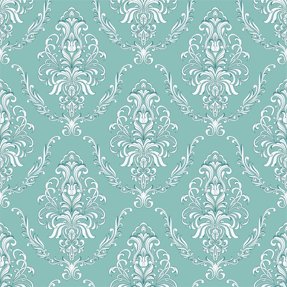 Damask Photo Backdrops Mint Green Floral Ornate Backdrop BRP12-617