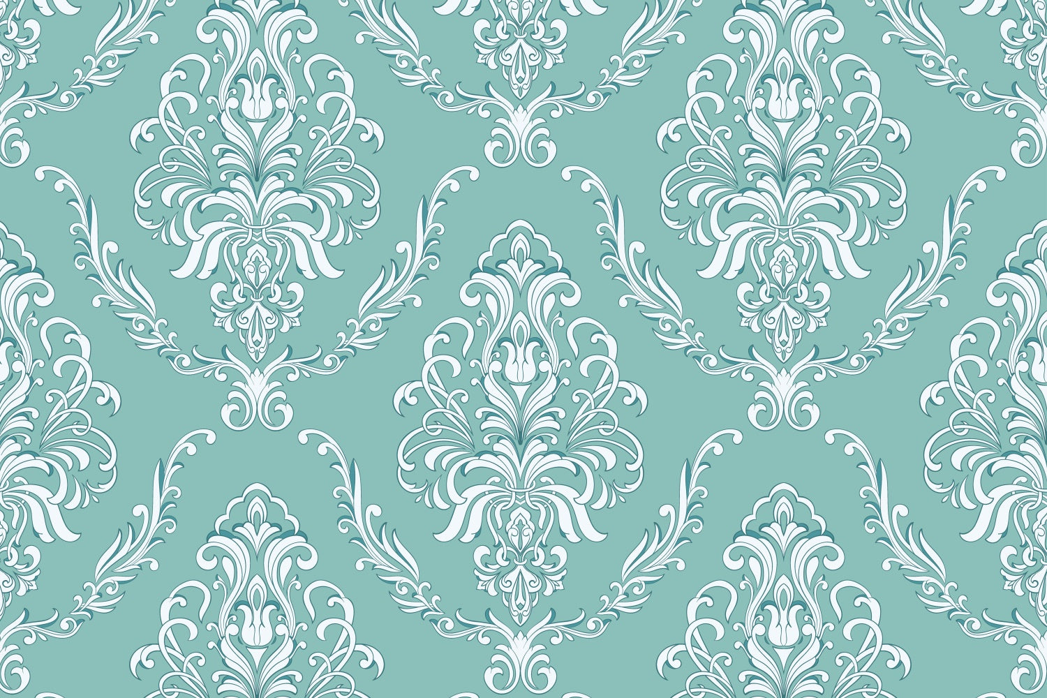 Damask Photo Backdrops Mint Green Floral Ornate Backdrop BRP12-617