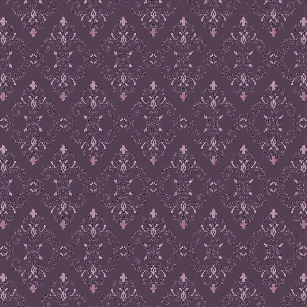 Damask Backdrops Regal Purple Baroque Pattern Backdrop BRP12-623