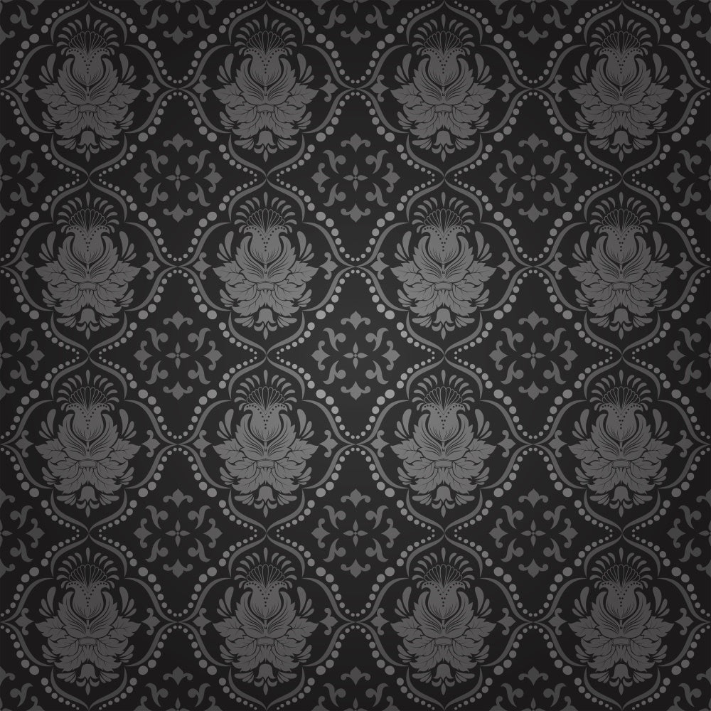 Damask Backdrop Gray Ornate Floral Pattern Backdrop BRP12-626