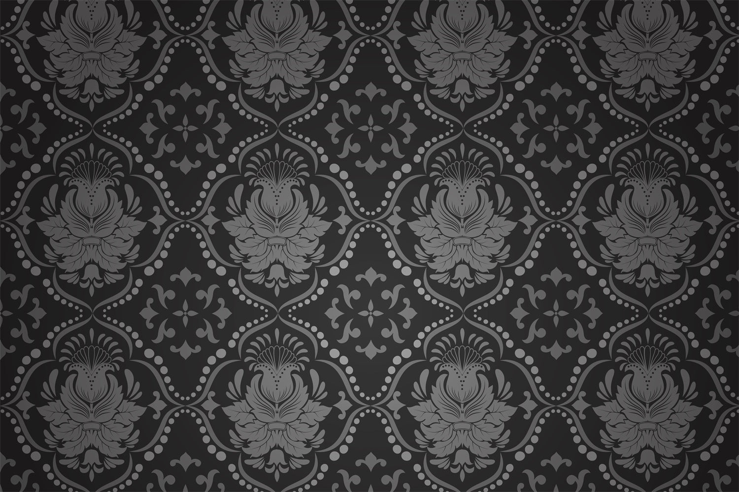 Damask Backdrop Gray Ornate Floral Pattern Backdrop BRP12-626