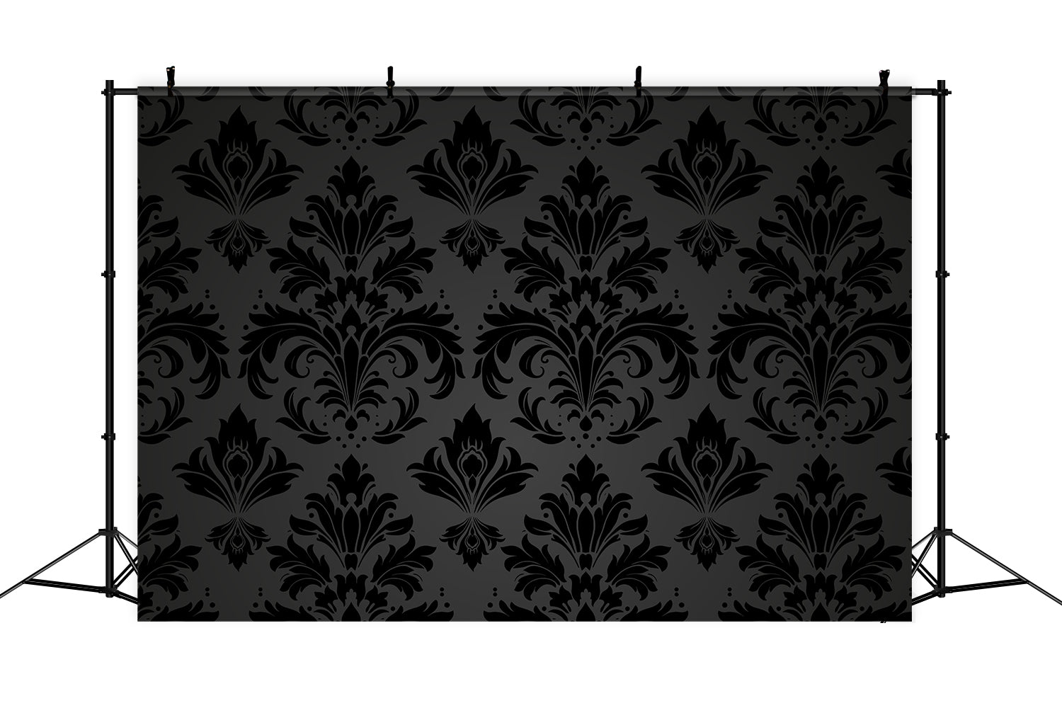 Damask Backdrops Luxurious Black Grey Floral Backdrop BRP12-628