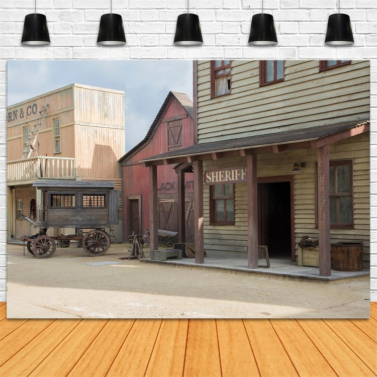 Architecture Backdrop Classic West Desert Town Backdrop BRP12-633