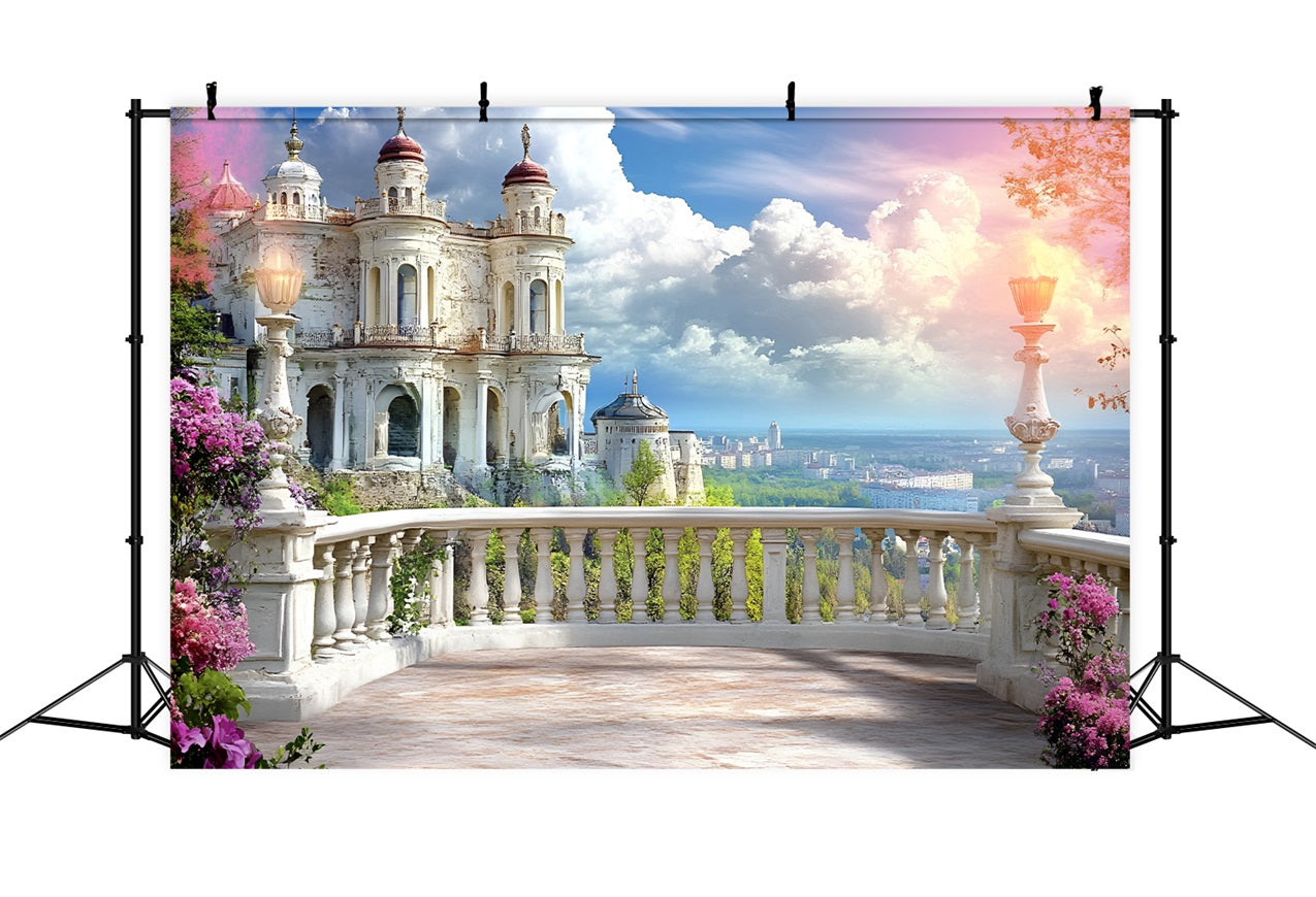 Architecture Backdrop Grand European Palace Balcony Backdrop BRP12-634