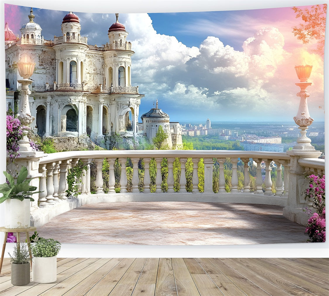 Architecture Backdrop Grand European Palace Balcony Backdrop BRP12-634