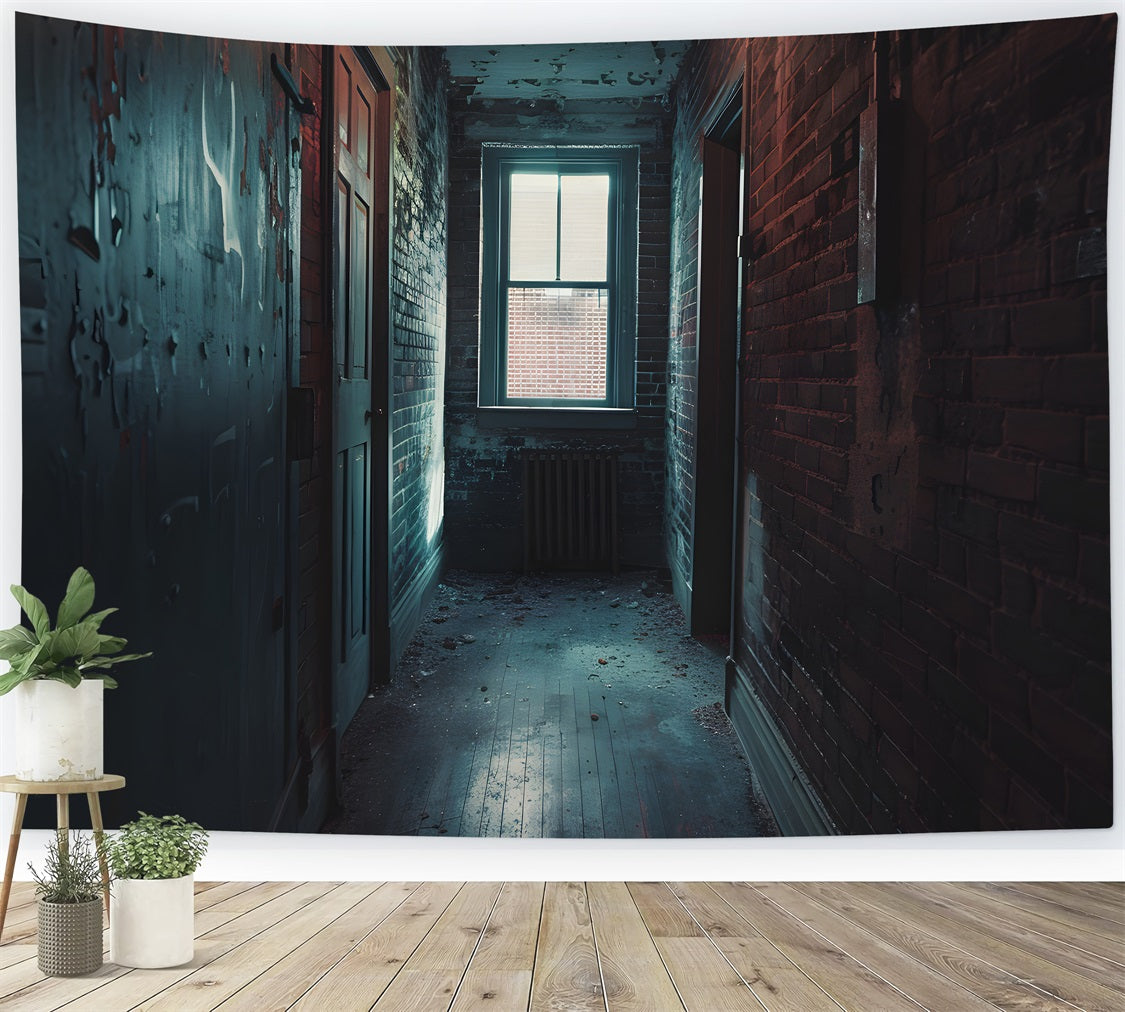 Architecture Backdrop Old Hallway Dim Lighting Backdrop BRP12-638