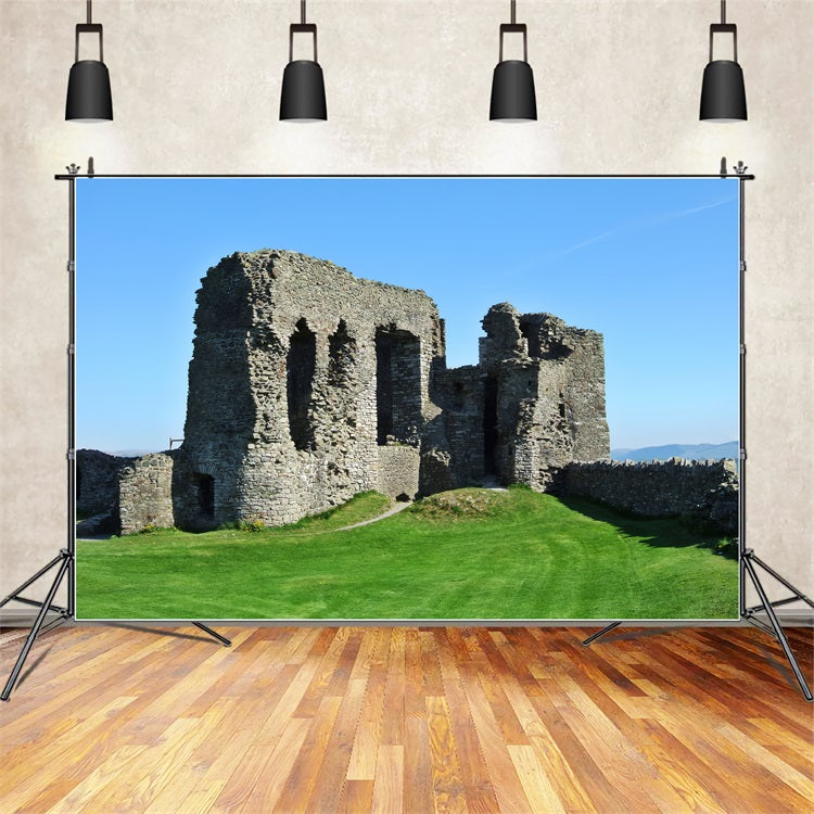 Architecture Backdrop Ancient Castle Ruins Sky Backdrop BRP12-643