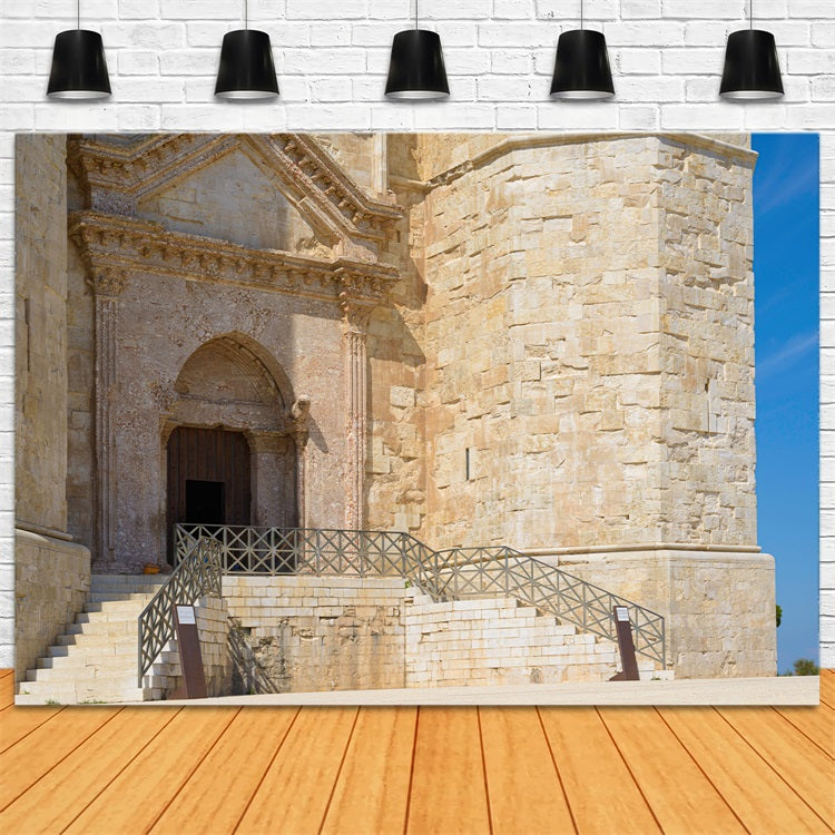 Architecture Backdrop Medieval Doorway Stone Staircase Backdrop BRP12-649