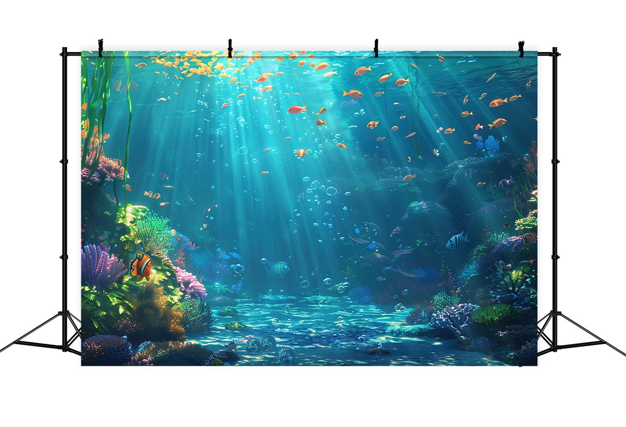 Mermaid Backdrop Diy Underwater Ravine Aquatic Plants Backdrop BRP12-65