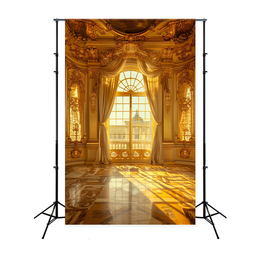 Architecture Backdrop Majestic Golden Palace Windows Backdrop BRP12-655