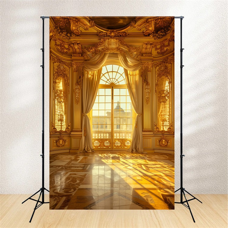 Architecture Backdrop Majestic Golden Palace Windows Backdrop BRP12-655