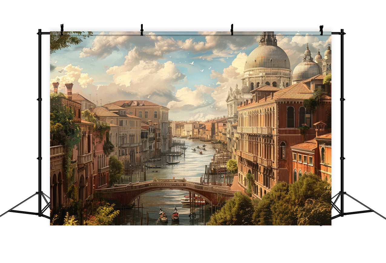 Architecture Backdrop Picturesque Venetian Canal Grand Backdrop BRP12-657