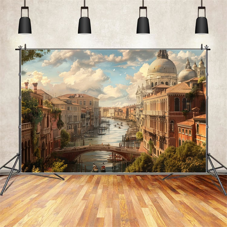 Architecture Backdrop Picturesque Venetian Canal Grand Backdrop BRP12-657